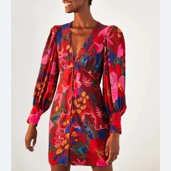 FARM Rio Dresses & Skirts - Farm Rio Snake Garden Red Mini Dress